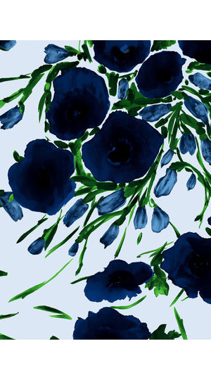 Leah Shirt & Leah Pants Silk Twill (Fiori Poppy Dark)