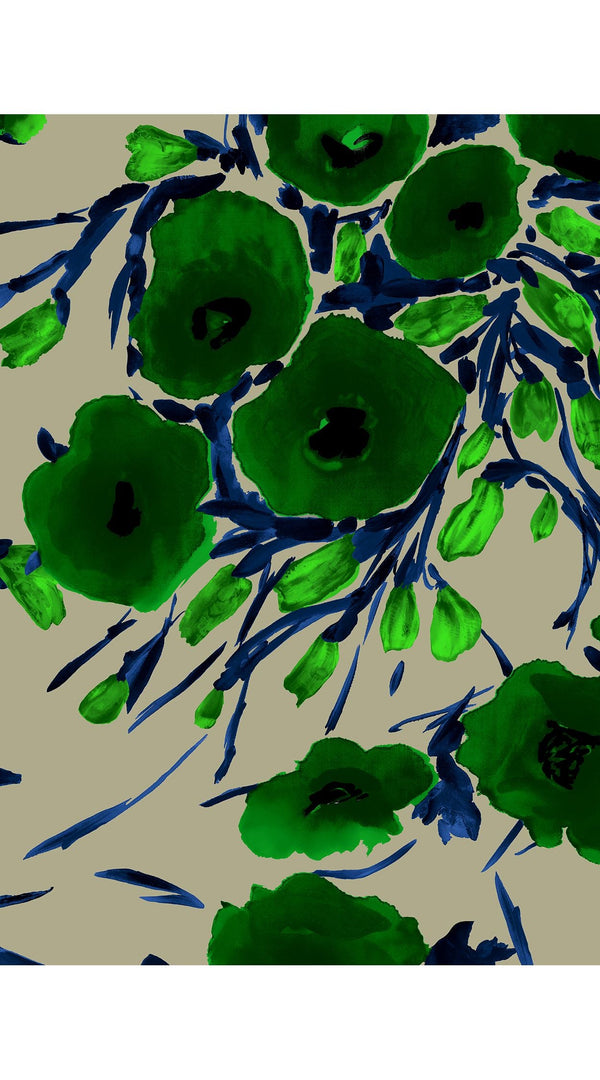 Leah Shirt & Leah Pants Silk Twill (Fiori Poppy Dark)