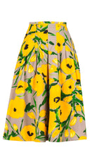 Zelda Skirt Long Length Cotton Stretch (Fiori Poppy Big Pastel)