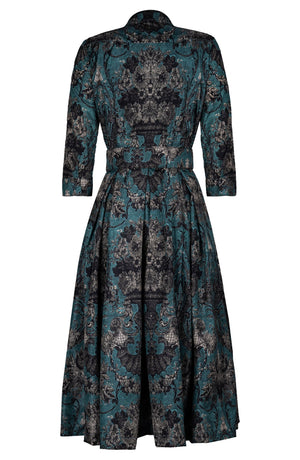 Audrey Dress #7 Shirt Collar 3/4 Sleeve Midi Length Poliamide Taffta (Firenze Dusty)