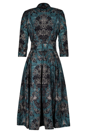 Audrey Dress #7 Shirt Collar 3/4 Sleeve Midi Length Poliamide Taffta (Firenze Dusty)