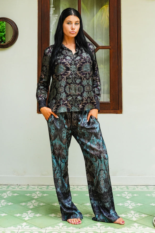 Sydney Shirt Long Sleeve & Sydney Pants Silk Twill (Firenze Velvet Dusty)