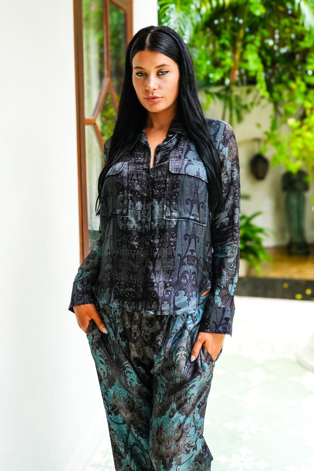 Sydney Shirt Long Sleeve & Sydney Pants Silk Twill (Firenze Velvet Dusty)