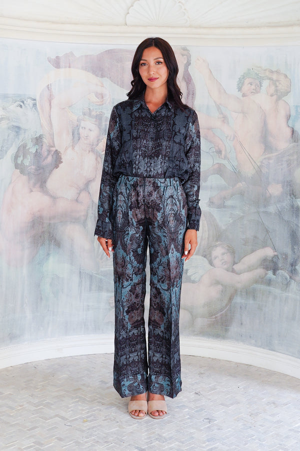 Pajama Shirt & Pajama Pants Silk Twill (Firenze)