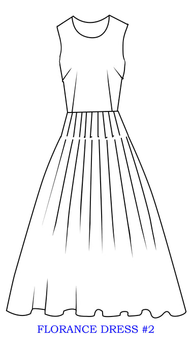 Florance Dress #2 Crew Neck Sleeveless Long Length Cotton Stretch (Ikat Turkish)