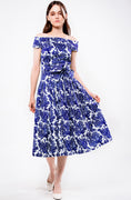Florance Dress #2 High Off Shoulder Band Sleeve Long Length Cotton Stretch (Fringing Coral New)