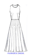 Florance Dress Crew Neck Cut in Sleeve Long +3 Length Cotton Musola (Morning Glory & Bird)