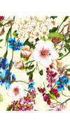 Aster Dress Shirt Collar 3/4 Sleeve Midi Length Linen (Florentine Flowers Small)