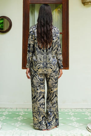 Sydney Shirt Long Sleeve & Sydney Pants Silk Twill (Fortuny Velvet)