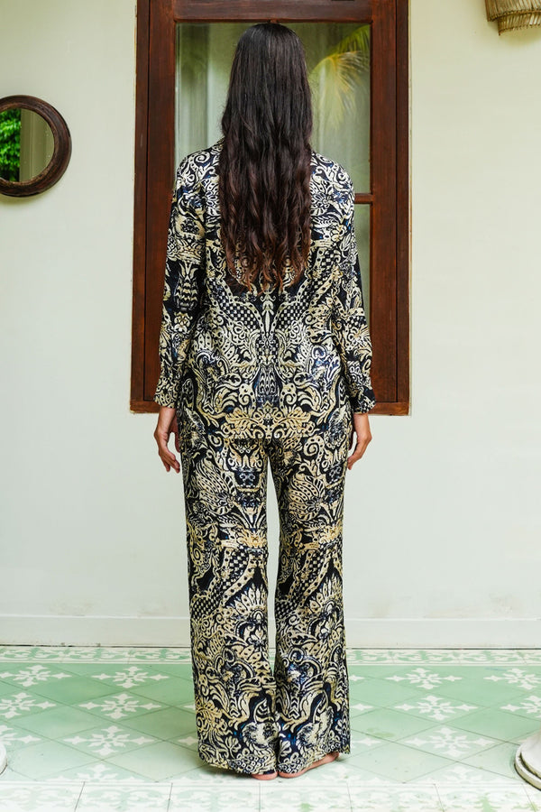 Sydney Shirt Long Sleeve & Sydney Pants Silk Twill (Fortuny Velvet)