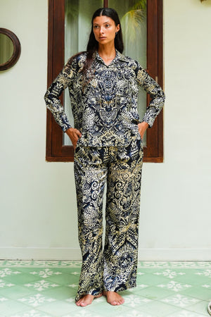 Sydney Shirt Long Sleeve & Sydney Pants Silk Twill (Fortuny Velvet)