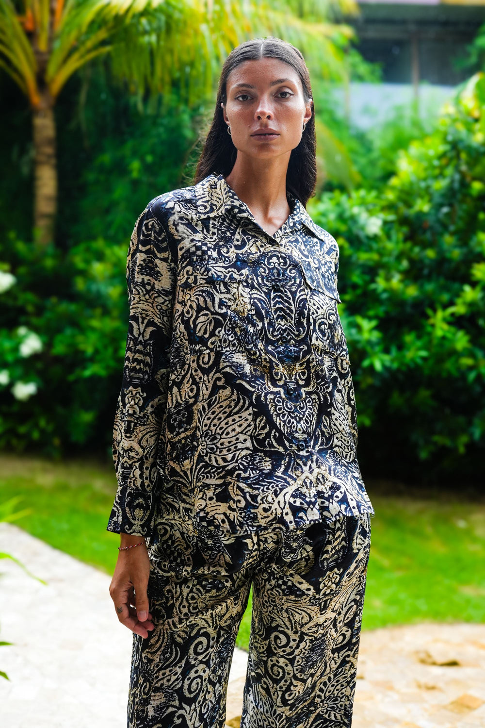 Sydney Shirt Long Sleeve & Sydney Pants Silk Twill (Fortuny Velvet)