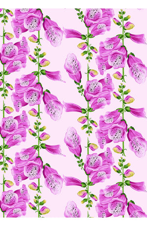 Iris Dress Crew Neck Sleeveless Midi Plus Length Cotton Musola (Fox Glove Flower Pastel)