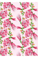 Aster Dress Shirt Collar 3/4 Sleeve Midi Length Ramie (Fox Glove Flower Pastel)