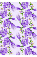 Eva Dress Crew Neck 3/4 Sleeve Maxi Length Cotton Musola (Fox Glove Flower Pastel)