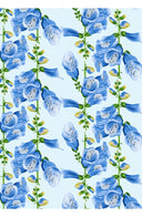 Aster Dress Shirt Collar 3/4 Sleeve Midi Length Ramie (Fox Glove Flower Pastel)