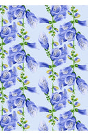 Aster Dress Shirt Collar 3/4 Sleeve Midi Length Ramie (Fox Glove Flower Pastel)