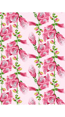 Terry Dress Shirt Collar 3/4 Sleeve Midi Plus Length Silk Taffta (Fox Glove Flower Small Pastel)