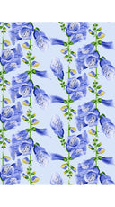 Terry Dress Shirt Collar 3/4 Sleeve Midi Plus Length Silk Taffta (Fox Glove Flower Small Pastel)