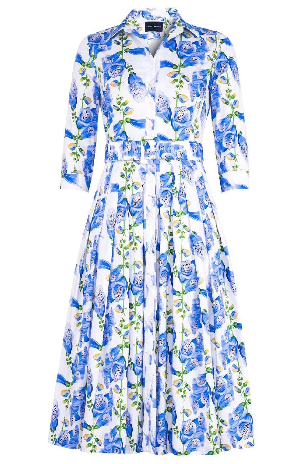 foxglove midi shirt dress Sleeveless Degrade Foxglove Pleated Midi Dress In Blue
