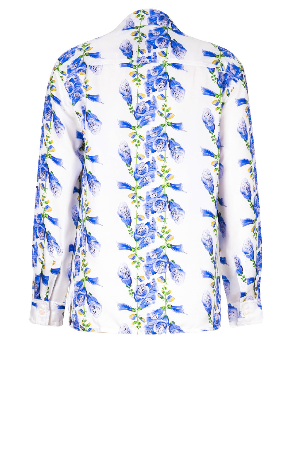 Pajama Shirt Silk Twill (Fox Glove Flower White)