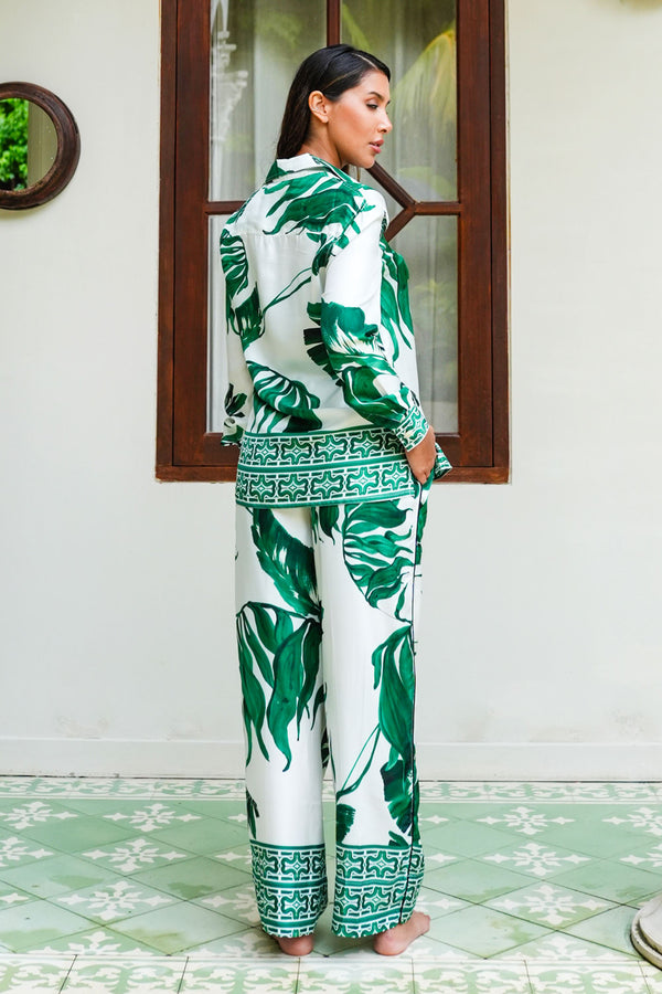 Sweetney Shirt 3/4 Sleeve & Sweetney Pants Silk Twill (Foxtail Palm)