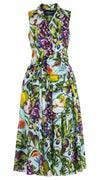 Aster Dress Shirt Collar Sleeveless Midi Length Cotton Musola (Fruit Farm)
