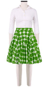 Birdy Skirt #2 Petite Length Cotton Musola (Fuzzy Dots Small)