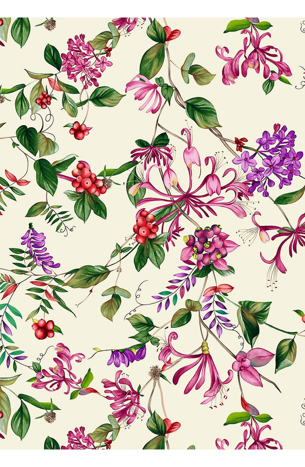 Aster Dress Shirt Collar 3/4 Sleeve Midi Length Cotton Musola (Gallerie Summer Bouquet)