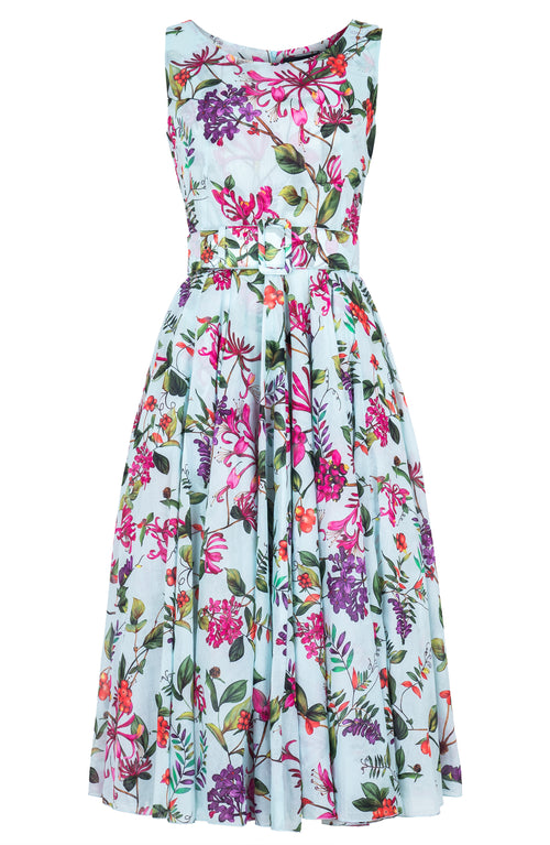Aster Dress Crew Boat Sleeveless Midi Length Cotton Musola (Gallerie Summer Bouquet)