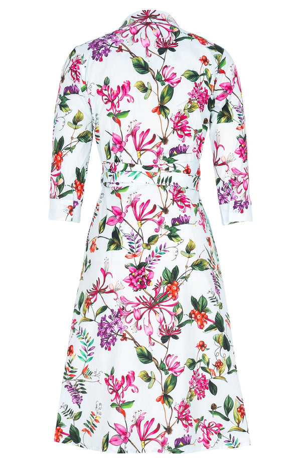 Olivia Dress Shirt Collar 3/4 Sleeve Regular Length Cotton Stretch (Gallerie Summer Bouquet)