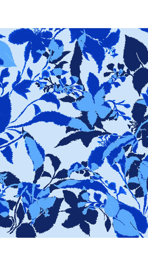 Aster Dress Shirt Collar 3/4 Sleeve Midi Length Cotton Musola (Genova Mono Flower Pastel)