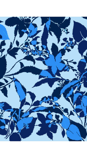 Aster Dress Shirt Collar 3/4 Sleeve Midi Length Cotton Musola (Genova Mono Flower Pastel)