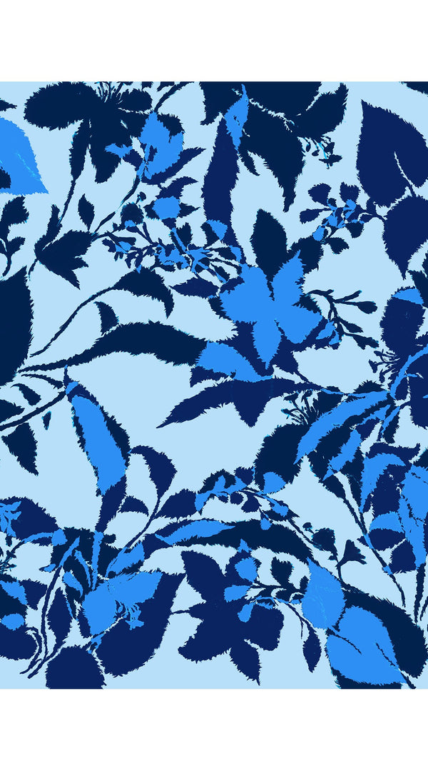 Aster Dress Shirt Collar 3/4 Sleeve Midi Length Cotton Musola (Genova Mono Flower Pastel)