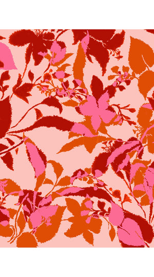 Aster Dress Shirt Collar 3/4 Sleeve Midi Length Cotton Musola (Genova Mono Flower Pastel)