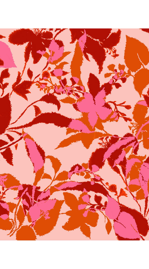 Aster Dress Shirt Collar 3/4 Sleeve Midi Length Cotton Musola (Genova Mono Flower Pastel)