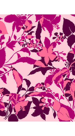 Aster Dress Shirt Collar 3/4 Sleeve Midi Length Cotton Musola (Genova Mono Flower Pastel)