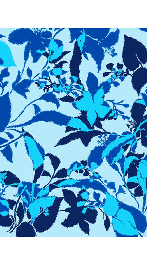 Aster Dress Shirt Collar 3/4 Sleeve Midi Length Cotton Musola (Genova Mono Flower Pastel)