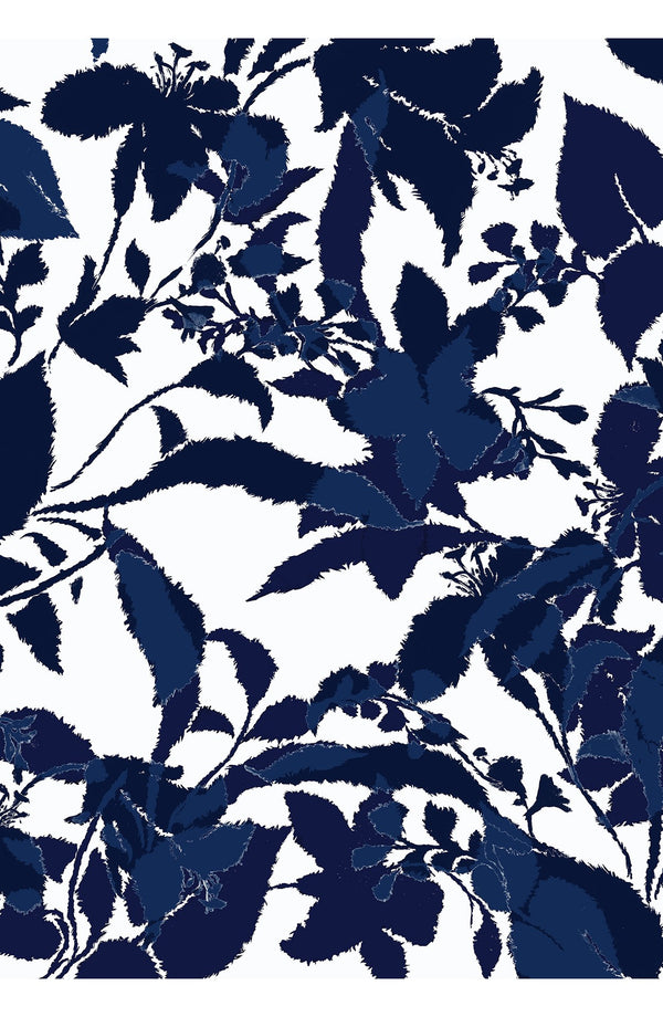 Abelia Dress U Neck Sleeveless Midi Length Cotton Stretch (Genova Mono Flower White)