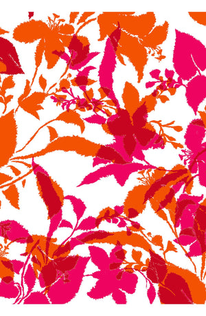 Abelia Dress U Neck Sleeveless Midi Length Cotton Stretch (Genova Mono Flower White)