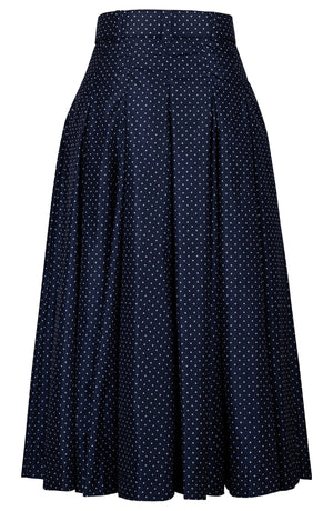 Samantha Skirt Midi Length Poliamide Taffta (Gentlemans Dots Dark)