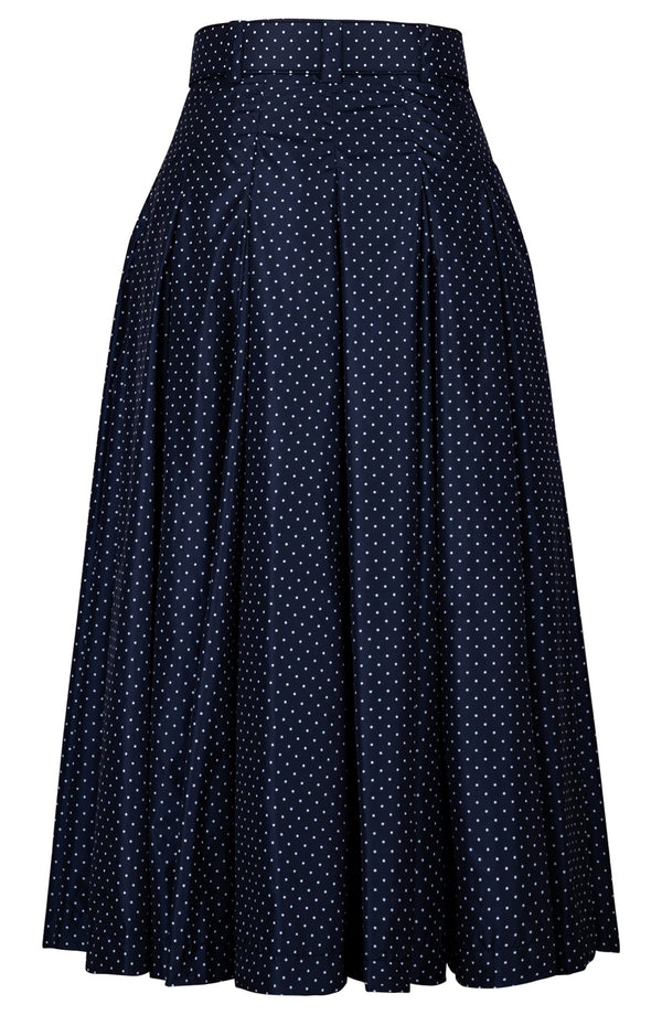 Samantha Skirt Midi Length Poliamide Taffta (Gentlemans Dots Dark)