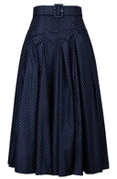 Samantha Skirt Midi Length Poliamide Taffta (Gentlemans Dots Dark)