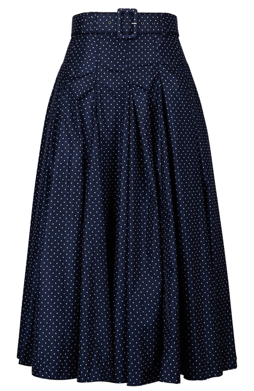 Samantha Skirt Midi Length Poliamide Taffta (Gentlemans Dots Dark)