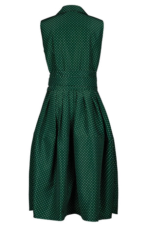 Claire Dress Shirt Collar Sleeveless Long Length Poliamide Taffta (Gentlemans Dots Dark)