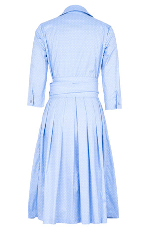 Audrey Dress #1 Shirt Collar 3/4 Sleeve Regular +3 Length Cotton Stretch (Gentlemans Dot)
