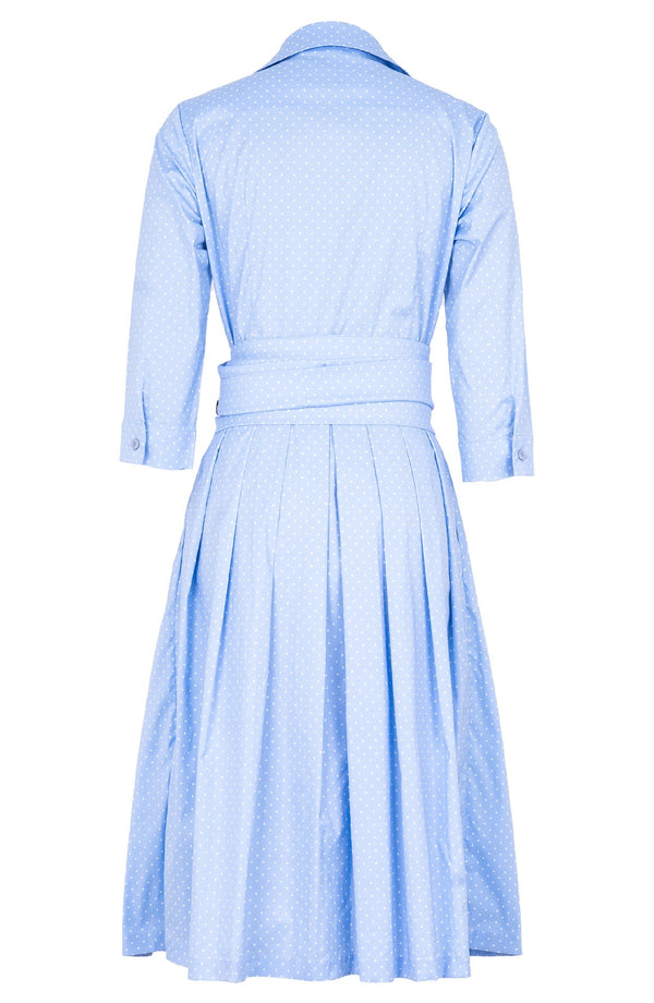 Audrey Dress #1 Shirt Collar 3/4 Sleeve Regular +3 Length Cotton Stretch (Gentlemans Dot)