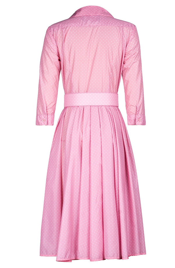 Laurent Dress Shirt Collar 3/4 Sleeve Long Length Poliamide Taffta (Gentlemans Dot)