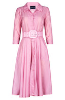Laurent Dress Shirt Collar 3/4 Sleeve Long Length Poliamide Taffta (Gentlemans Dot)