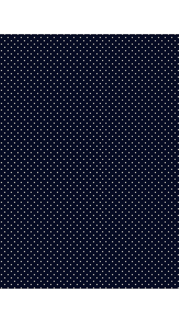 Audrey Dress #3 Shirt Collar 3/4 Sleeve Midi Length Silk Velvet (Gentlemans Dots Dark)